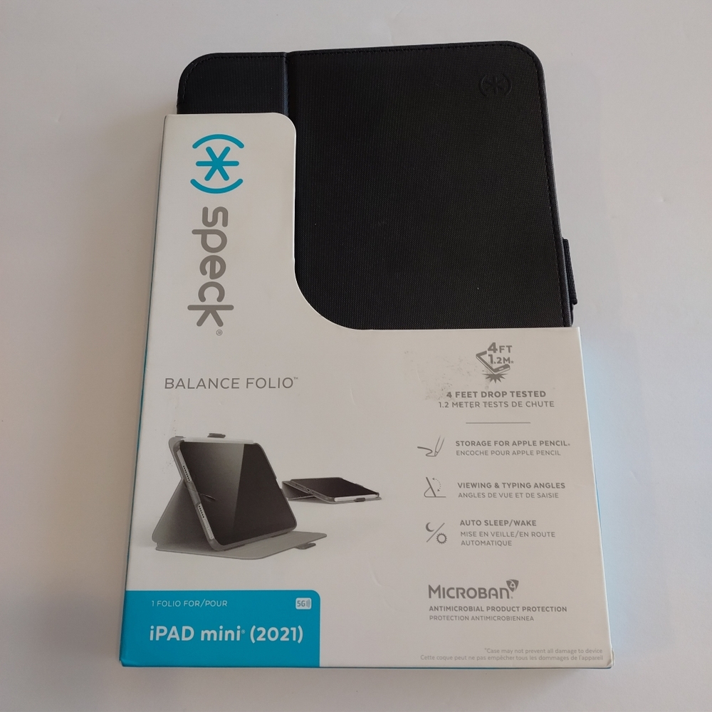 Speck Products Balance Folio iPad Mini (2021) Case and Stand, Black